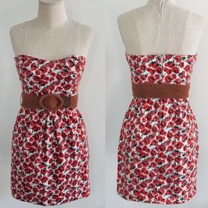 ModCloth City Triangles floral dress with straps and belt size 7